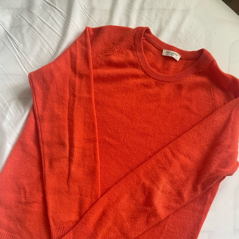 Equipment Orange Cashemere Sweater